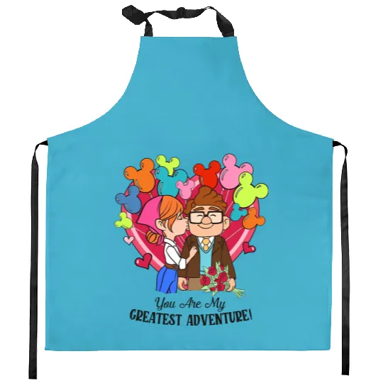 Retro Carl and Ellie Disney Balloon Kitchen Aprons, You're My Greatest Adventure, Disney Up Valentine's Day Kitchen Aprons
