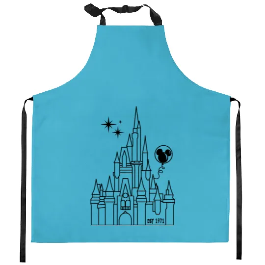 Disney Castle Kitchen Aprons, Disneyworld Kitchen Aprons, Magic Kingdom Kitchen Aprons