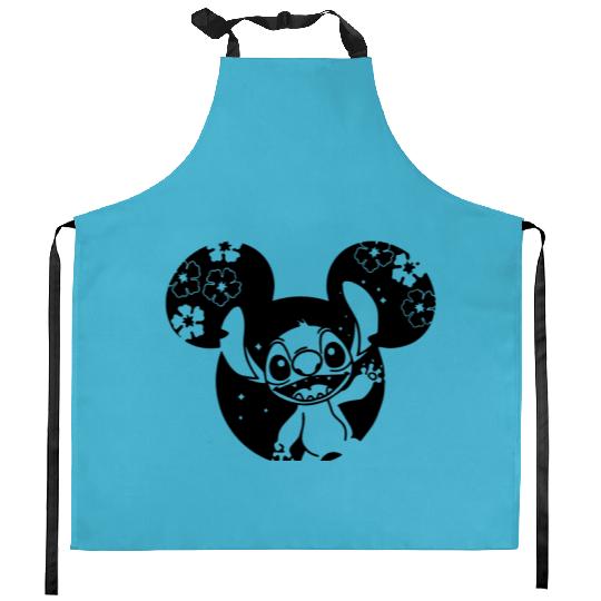 Custom Stitch Kitchen Aprons, Cute Stitch Kitchen Aprons, Stitch Snacks Kitchen Aprons, Disney Stitch Kitchen Aprons, Disney Stitch Kitchen Aprons