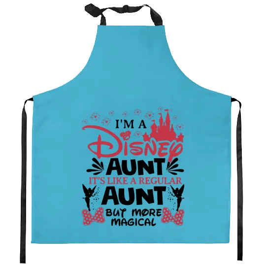 Disney Aunt Kitchen Aprons, Cute Aunt Kitchen Aprons, Gift For Auntie, Mother's Day Kitchen Aprons