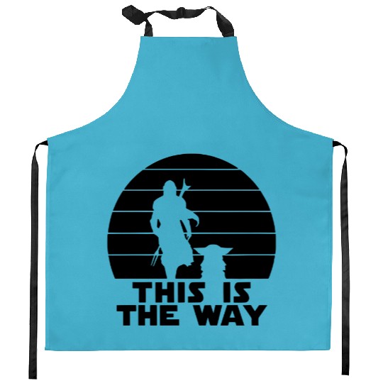 This is the way, Disney Family and couple Kitchen Aprons, disney matching Kitchen Aprons, disney mandalorian  Kitchen Aprons