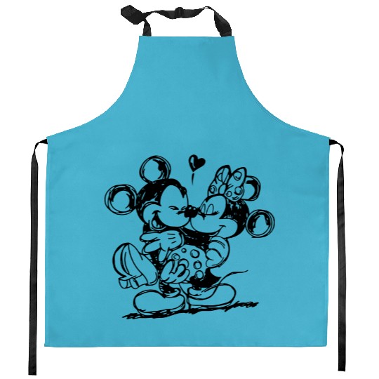 Mickey Love, Minnie Love Kitchen Aprons, Disney Love Kitchen Aprons, Minnie Mickey Kitchen Aprons, Cute Mickey, Cute Minnie Kitchen Aprons