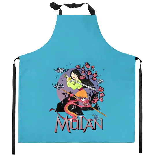 Disney Princess Mulan Kitchen Aprons, Disney Kitchen Aprons, Mulan Princess Kitchen Aprons, Mulan Birthday Outfit