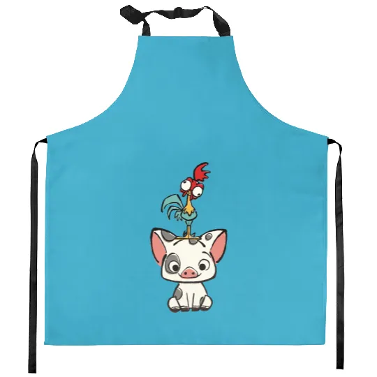 Colors Disney Moana Kitchen Aprons, Hei Hei and Pua Kitchen Aprons