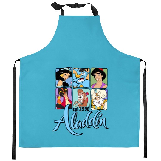 Disney Aladdin Characters Group Shot 1992 Kitchen Aprons