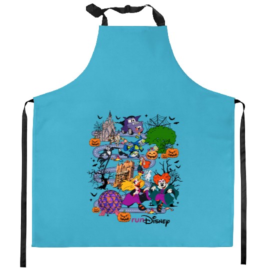 Disneyland Halloween Half Marathon Weekend 2024 Kitchen Aprons, Haunted Mansion Runners