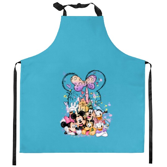 Disney Minnie Castle Kitchen Aprons, Disney Characters Kitchen Aprons , Minnie Mouse and Friends Kitchen Aprons,Minnie Birthday Kitchen Aprons
