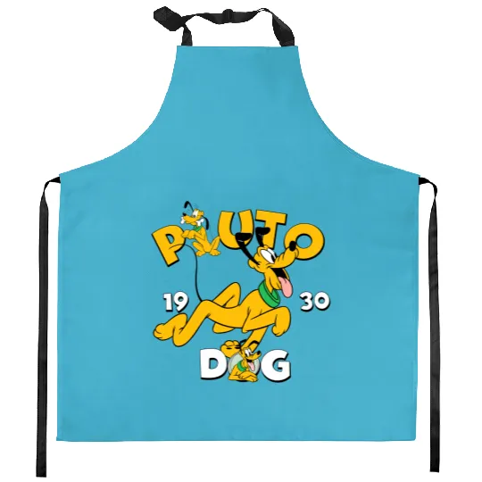 Vintage Disney Pluto Kitchen Aprons, Pluto est 1930 Kitchen Aprons, Mouse Trip Kitchen Aprons, Disneyland Kitchen Aprons, Disney Vacation Kitchen Aprons