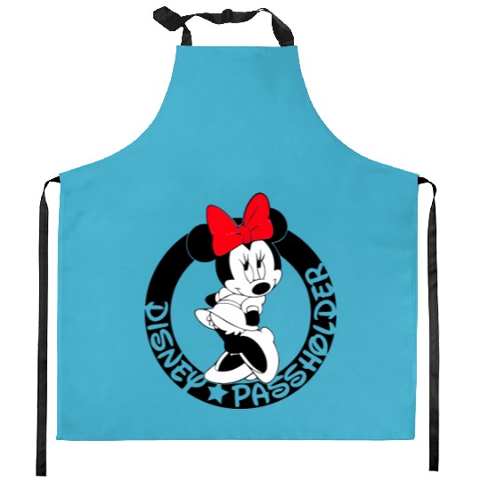Minnie Mouse Passholder Disney Graphic Kitchen Aprons, Disneyland Vacation