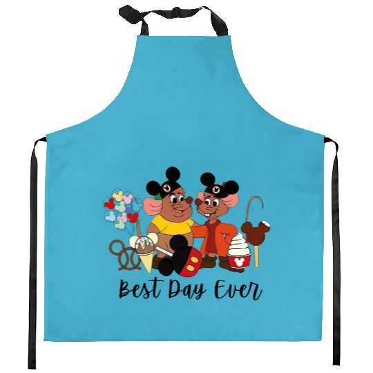 Best Day Ever Jaq and Gus Gus Kitchen Aprons, Disney Trip Kitchen Aprons, Disneyland Cinde Kitchen Aprons, Disney Mice Kitchen Aprons