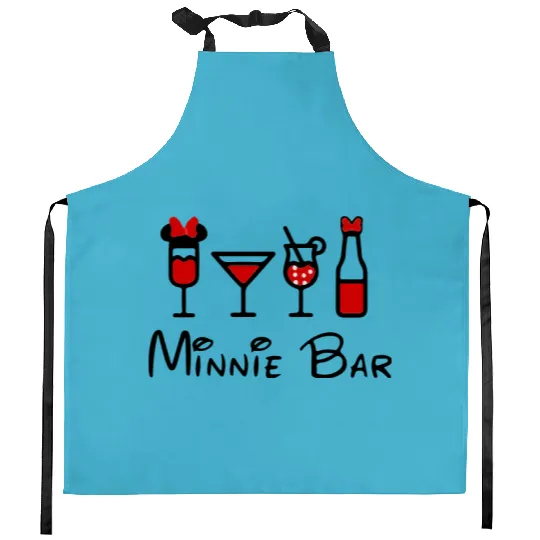 Minnie Bar Kitchen Aprons, Disney Kitchen Aprons, Drinking Kitchen Aprons, Drinking Around the World Kitchen Aprons