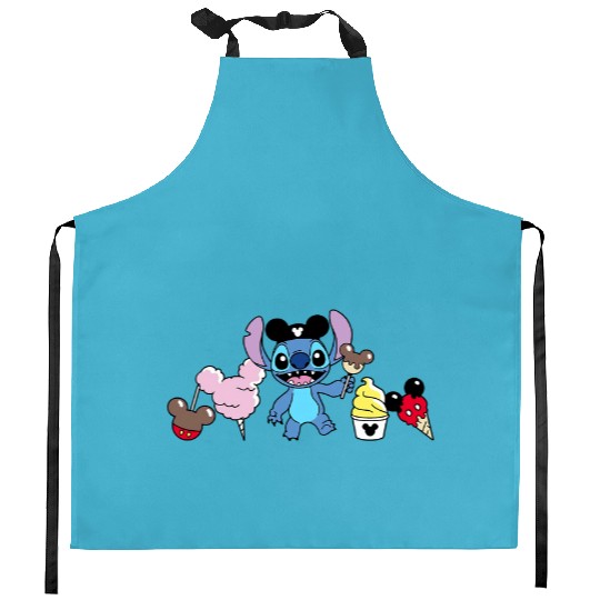 Disney Stitch Snacks Kitchen Aprons, Disney Stitch Kitchen Aprons, Stitch Bunny Kitchen Aprons