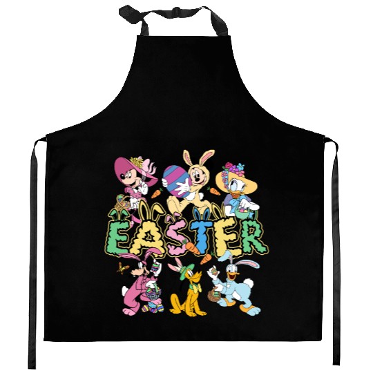 Mickey & Friends Kitchen Aprons,Retro Disney Easter Kitchen Aprons