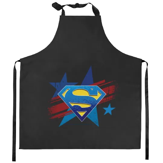 Superman Logo Patriotic Kitchen Aprons