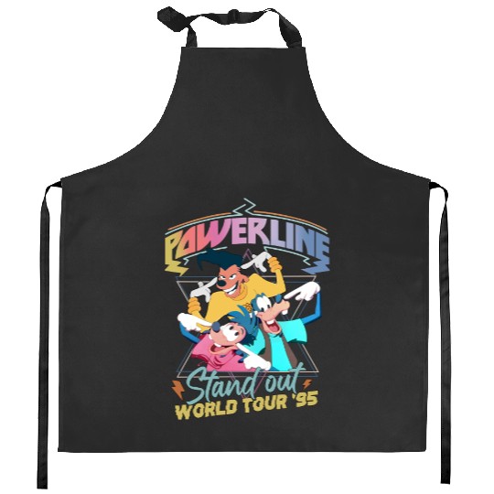 Retro Disney A Goofy Movie Powerline World Tour 95' Kitchen Aprons, A Goofy Movie Kitchen Aprons, Vintage Disney Powerline