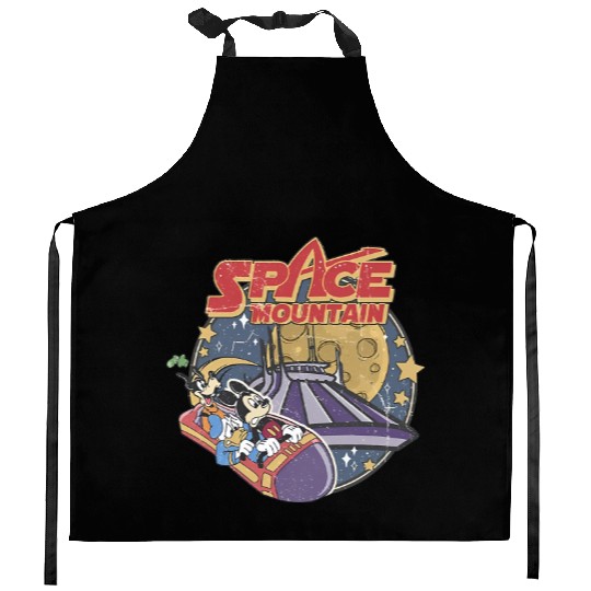Colors Disney Space Astronauts Kitchen Aprons, 90's Space Mountain Kitchen Aprons