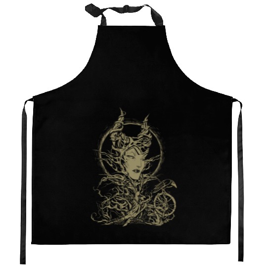 Disney Sleeping Beauty Maleficent Crow Branches Kitchen Aprons