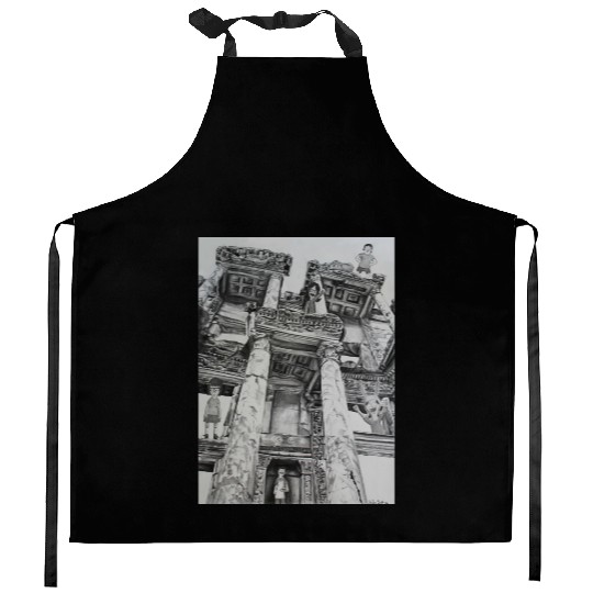 Bobs Burgers in Ruins Kitchen Aprons