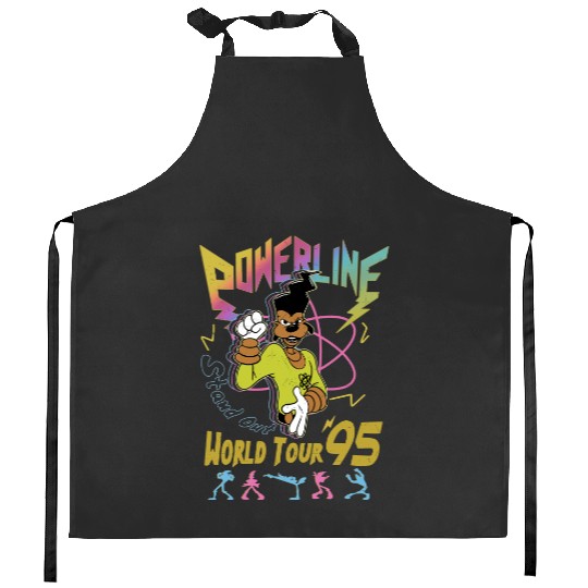 Retro Disney A Goofy Movie Powerline World Tour 95' Kitchen Aprons, Vintage Goofy Movie Powerline