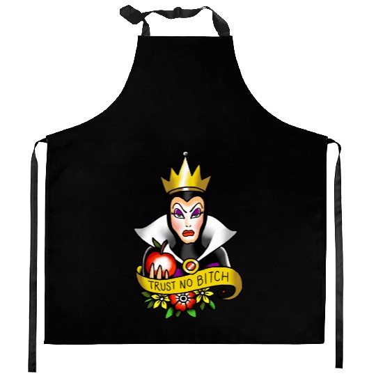 Get Here The Evil Queen Trust No Bitch T-Shirt, Snow White Disney Tee Kitchen Aprons