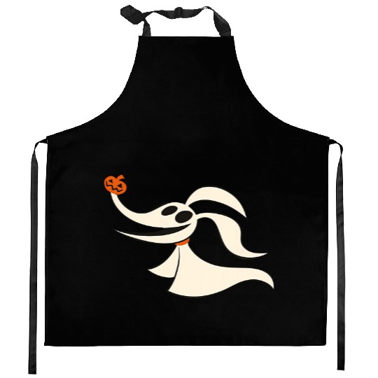 Disney Halloween The Nightmare Before Christmas Zero Kitchen Aprons, Zero Dog Pumpkin Kitchen Aprons