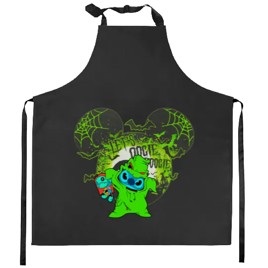 Stitch Costume Oogie Boogie Sally Doll Kitchen Aprons, Let's Oogie Boogie 2023 Kitchen Aprons , Disney Halfway To Halloween Party Kitchen Aprons