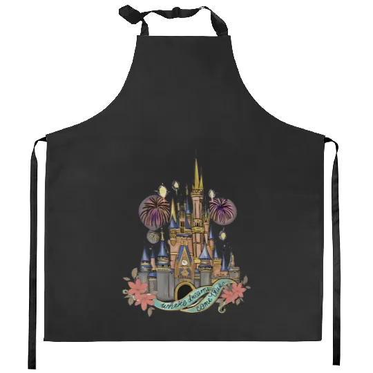 Disney Castle  Color Kitchen Aprons | Magic Kingdom Cinde Castle Kitchen Aprons