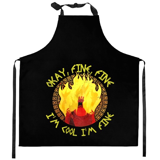 Disney Hercules Villains Hades Meme Okay Fine I'm Cool Retro Kitchen Aprons