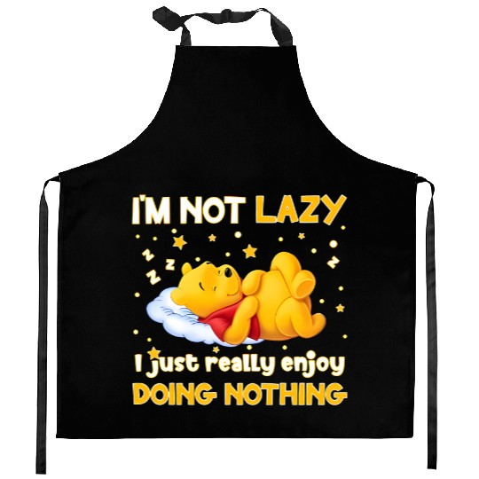 Winnie The Pooh Doing Nothing Funny Quote Colorful Disney  Kitchen Aprons