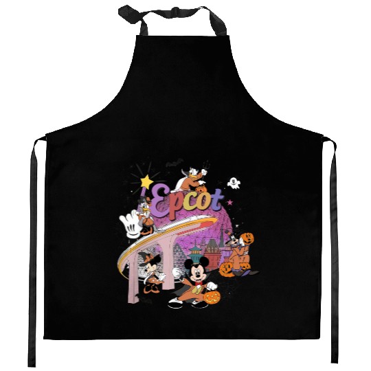 Disney Epcot Halloween  Kitchen Aprons, Mickey and Friends