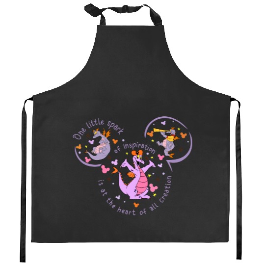 Figment Inspiration Kitchen Aprons, Disney Figment Kitchen Aprons, Purple Dragon Kitchen Aprons, Disney Trip Kitchen Aprons