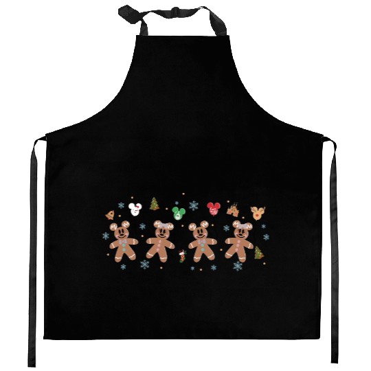 Disney Gingerbread Mickey Kitchen Aprons, Merry Christmas Castle Kitchen Aprons