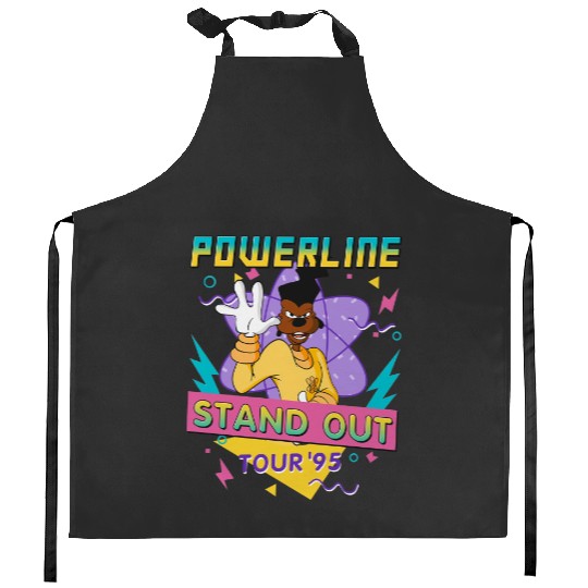 Disney Powerline Stand Out World Tour 95 Kitchen Aprons, Disney Vintage A Goofy Movie Powerline Kitchen Aprons,WDW Matching Family Kitchen Aprons