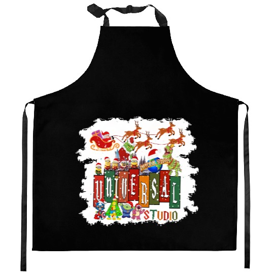 Universal Studios Christmas Kitchen Aprons, Disneyland Christmas Kitchen Aprons