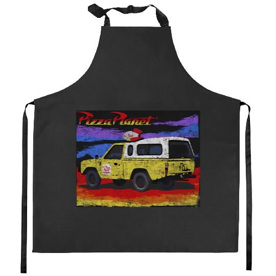 Disney Pixar Toy Story Pizza Planet Truck Distressed Kitchen Aprons,