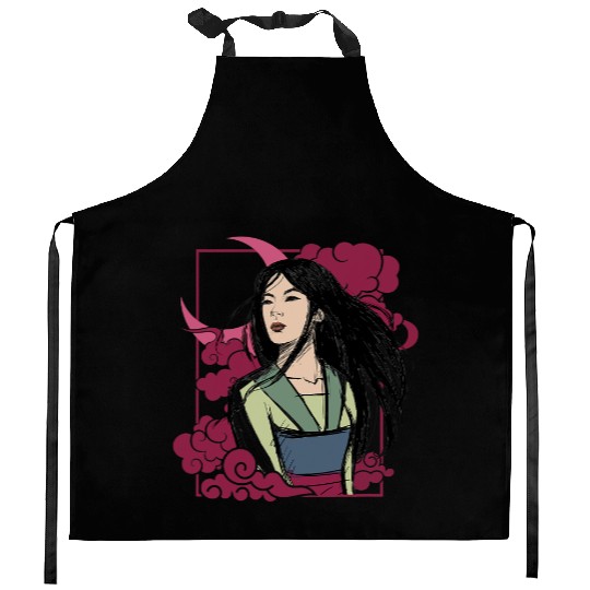 Disney Mulan Moon Portrait Front And Back Kitchen Aprons