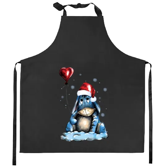 Christmas Winnie The Pooh Kitchen Aprons, Disney Christmas Vacation Kitchen Aprons, Eeyore Kitchen Aprons
