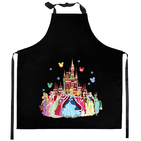 Disney Princess Christmas Kitchen Aprons, Princess Christmas Kitchen Aprons