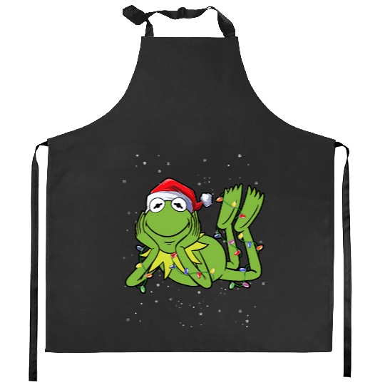Disney Muppets Holiday The Kermit Frog Christmas Lights Kitchen Aprons