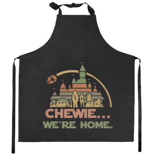 Vintage Chewie We're Home Chewbacca Disney Castle Kitchen Aprons