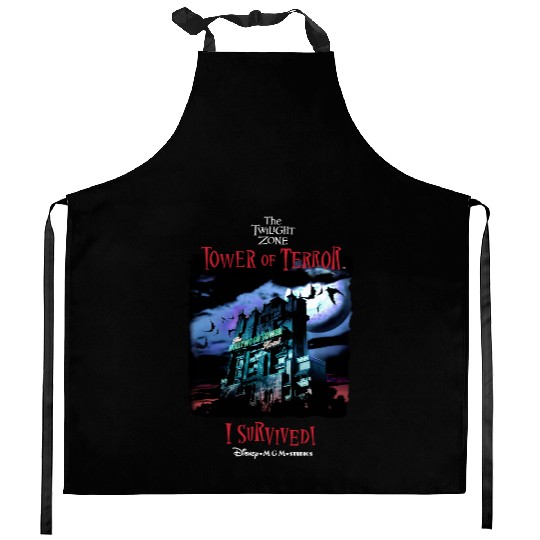 Tower of Terror I Survived!  Kitchen Aprons, The Twilight Zone Kitchen Aprons, Disney Kitchen Aprons