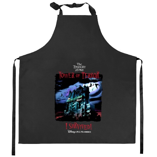 Tower of Terror I Survived!  Kitchen Aprons, The Twilight Zone Kitchen Aprons, Disney Kitchen Aprons