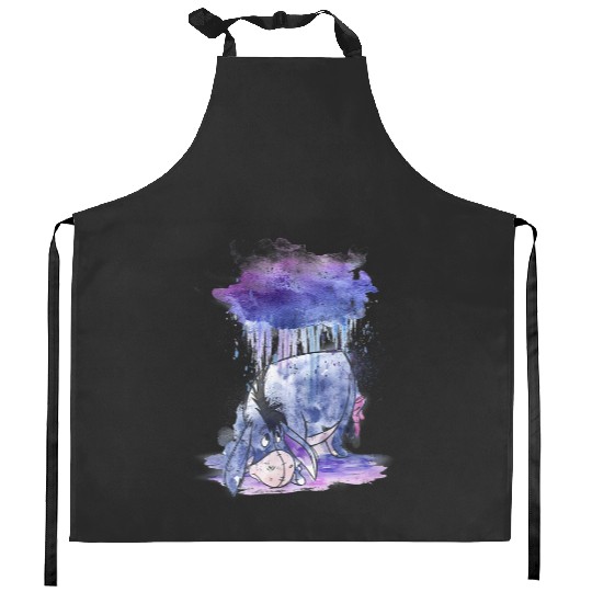 Disney Winnie The Pooh Cute Eeyore Watercolor Rain Cloud Kitchen Aprons