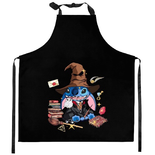 Stitch Witch Disney Trip Wizard Harry Potter Universal Studios Kitchen Aprons, Stitch Lover Gift