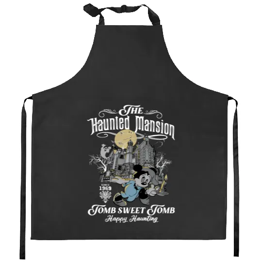 The Haunted Mansion Mickey Kitchen Aprons, Disney Haunted Kitchen Aprons