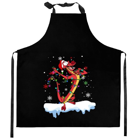 Disney Mulan Mushu Dragon Christmas Lights Kitchen Aprons