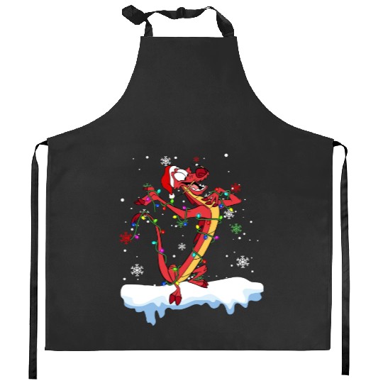 Disney Mulan Mushu Dragon Christmas Lights Kitchen Aprons