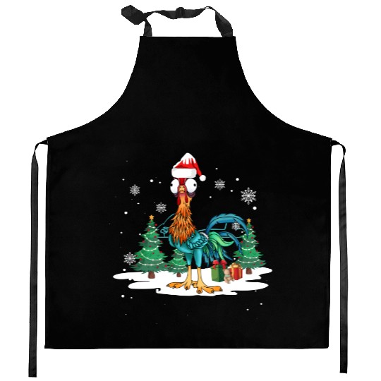 Hei Hei Moana Disney Christmas Kitchen Aprons, Funny Christmas Kitchen Aprons