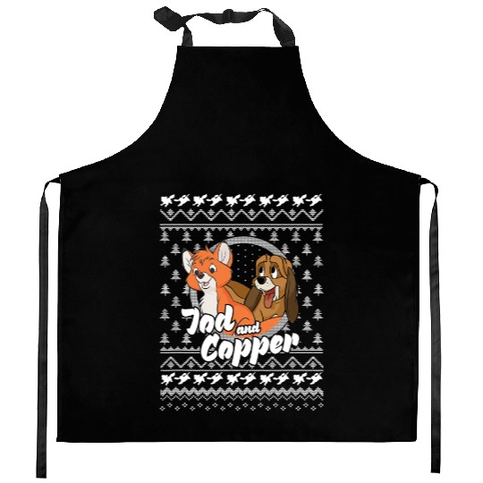 Disney The Fox and the Hound Christmas Tod And Copper Logo Kitchen Aprons