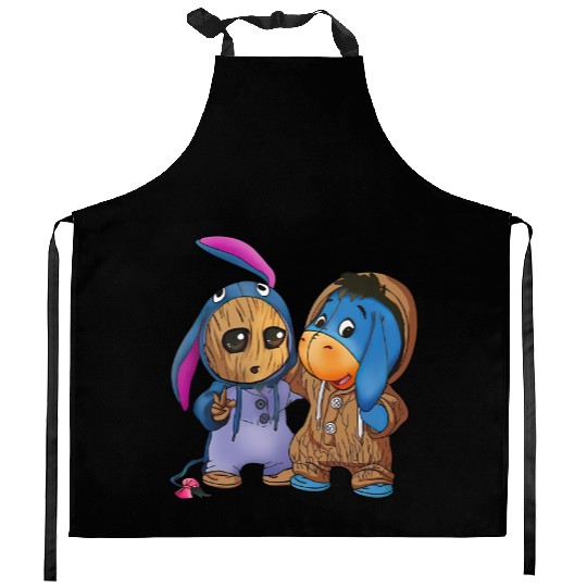 Disney Eeyore and Baby Groot Cute Friends Kitchen Aprons, Eeyore Unisex